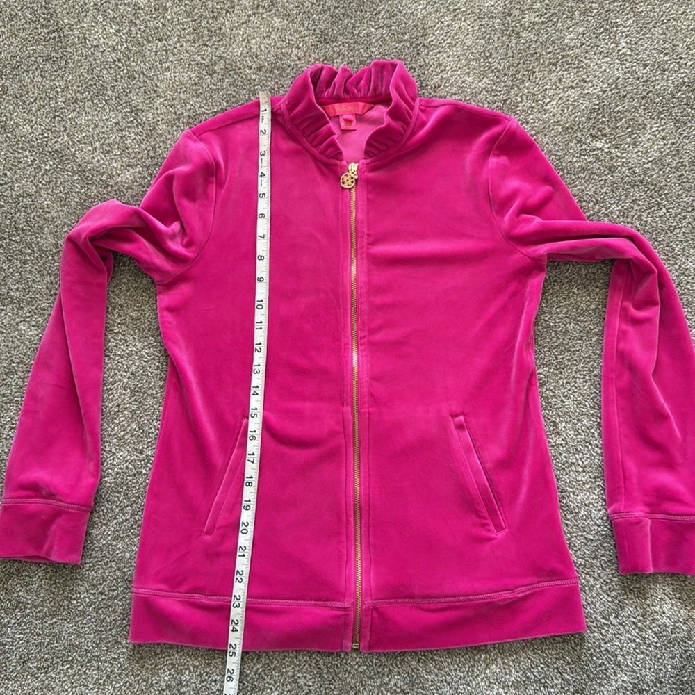 Lilliy Pulitzer Jayla Velour Ruffle Jacket Size S - Picture 9 of 10